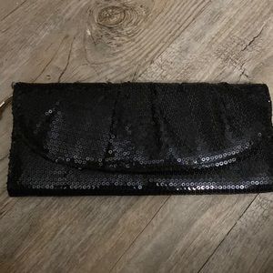 NWOT Black sequined wristlet purse new